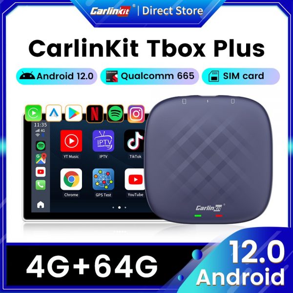 CarlinKit Android 12 CarPlay Ai Box Plus QCM665 Wireless CarPlay Android TV Box Support IPTV Netflix
